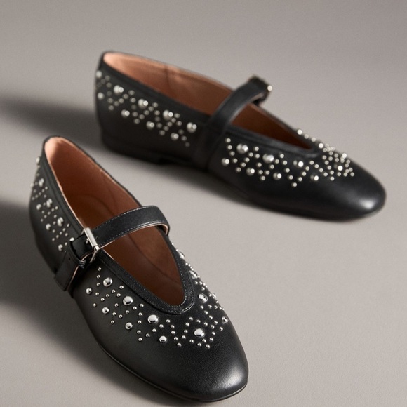 Anthropologie Bibi Lou Studded Mary Jane Flats - Picture 4 of 7